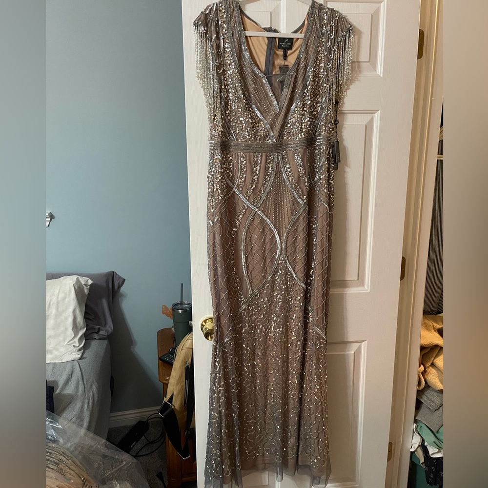 Adrianna Papell beaded evening gown size 16